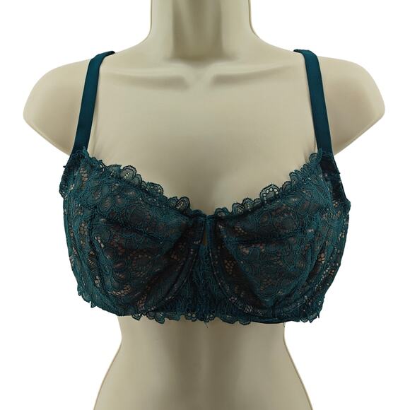Soma Balconette Unlined Bra with Lace Green 38D - Picture 1 of 3